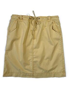 J Crew Classic Chino Skirt Butter Yellow Weathered Broken In Wash Size 12